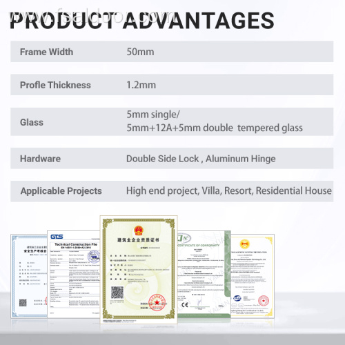 Aluminum Glass Casement Door Exterior Swing Door